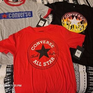 3 BOYS MEDIUM CONVERSE TOPS NEW WITH TAGS